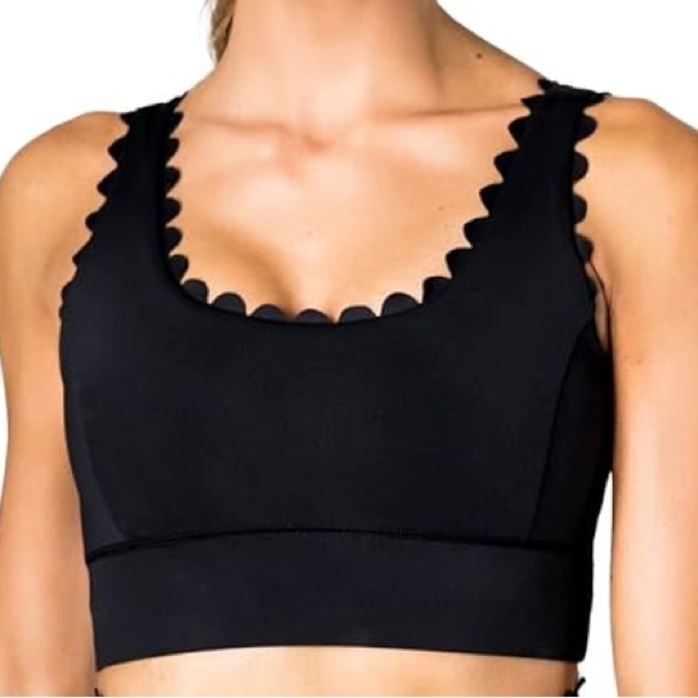 IVL Collective Scallop Edge Black Sports Bra